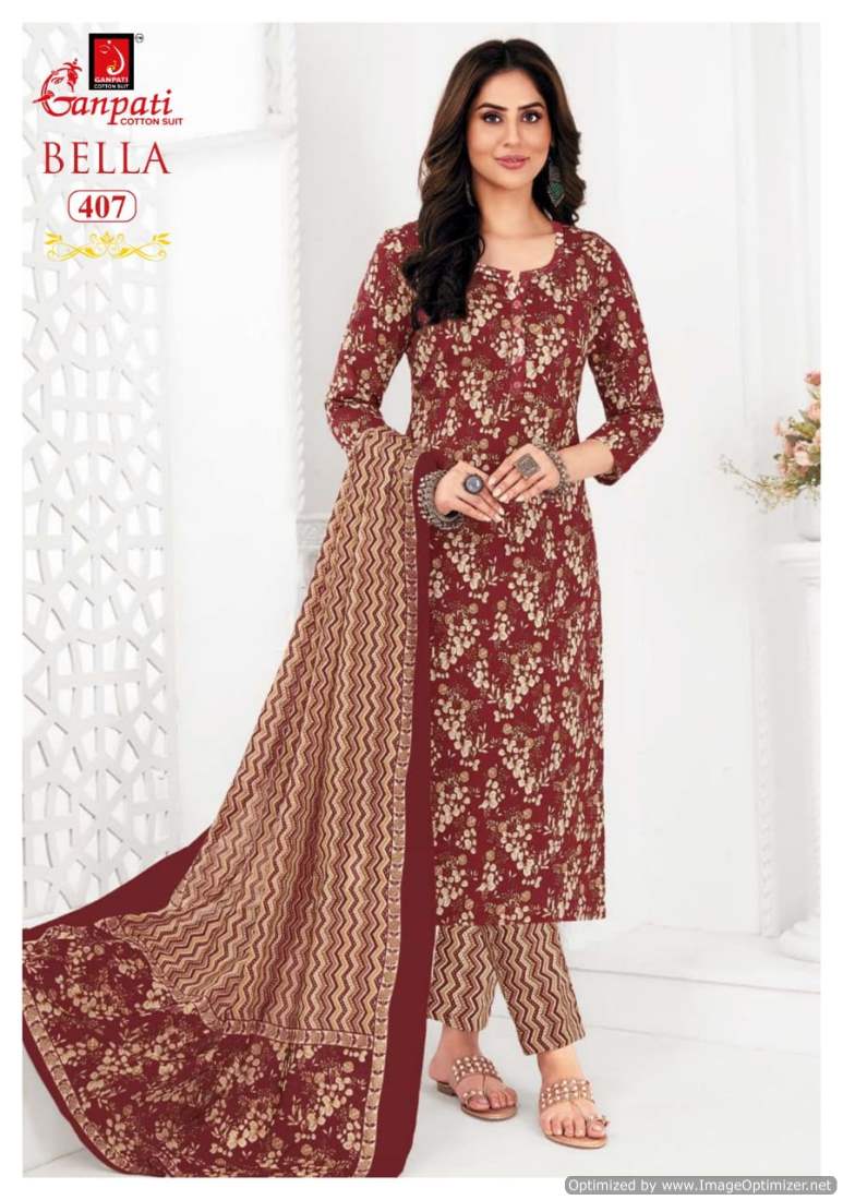 Bella Vol 4 By Ganpati Jaipuri Printed Cotton Kurti With Bottom Dupatta Wholesalers In Delhi
